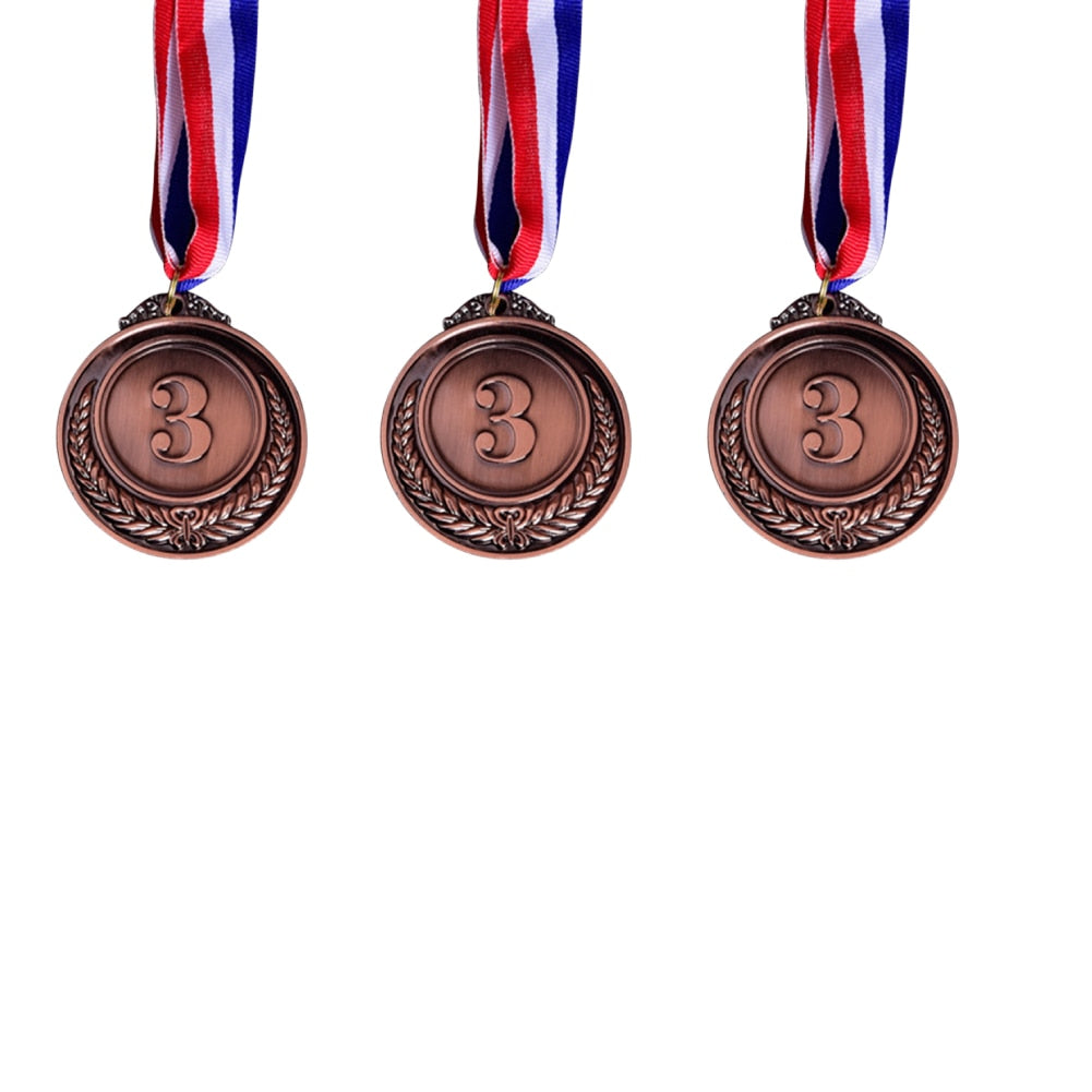 Gold Silver Bronze Award Children Medal Winner Reward Encourage Badge Competitions Prizes Outdoor Kids Games Toy School Supplies